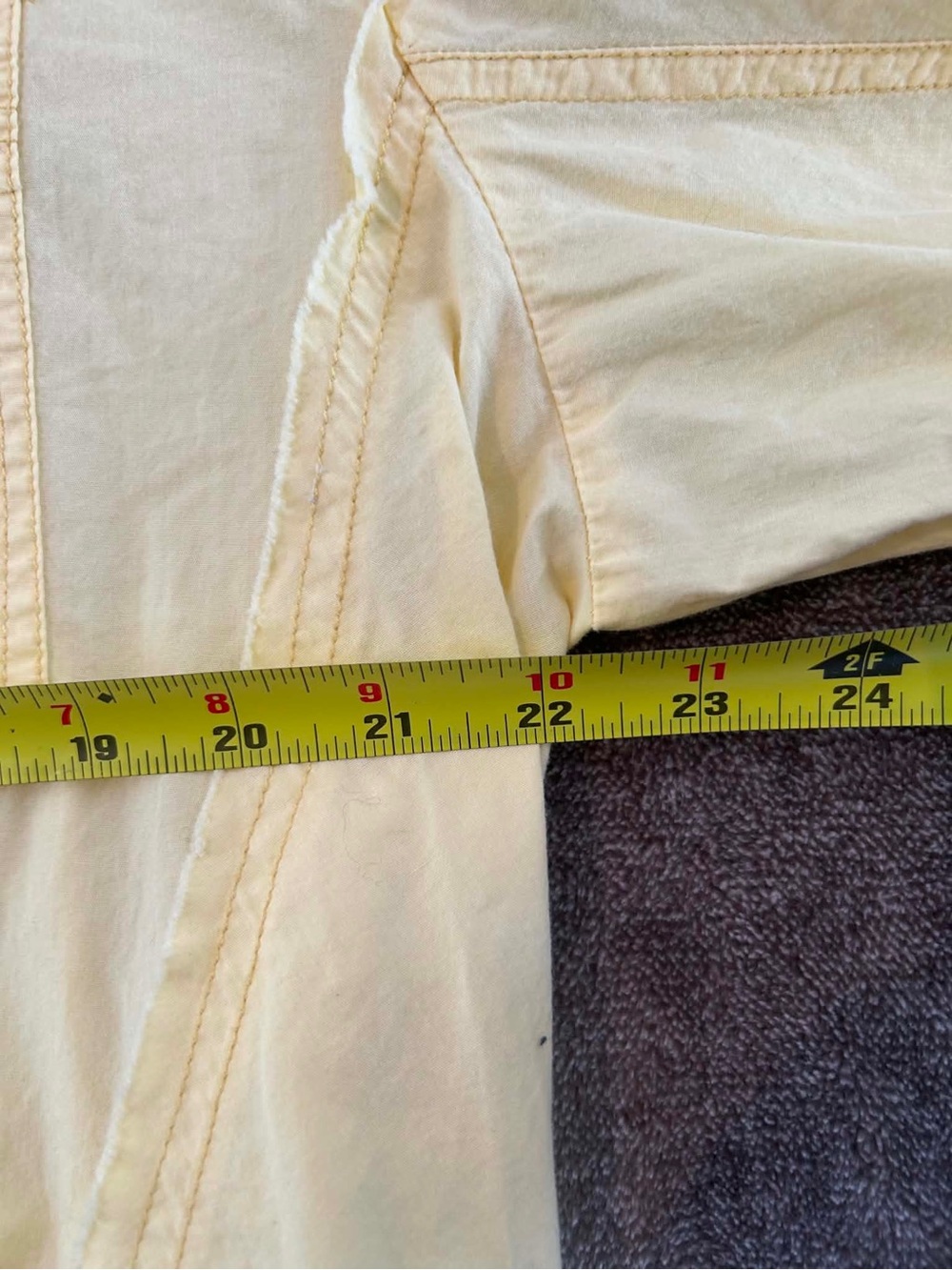 We The Free The Frayed Hem Lightweight Button-Up Shirt Yellow Oversized Medium - Picture 5 of 8